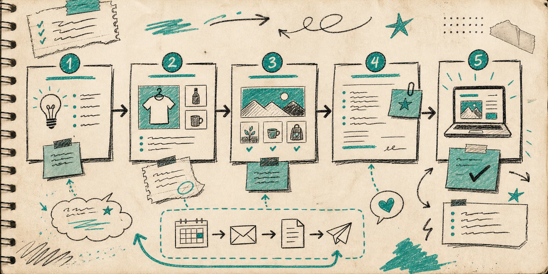 Five-step blog automation workflow from topic to publish