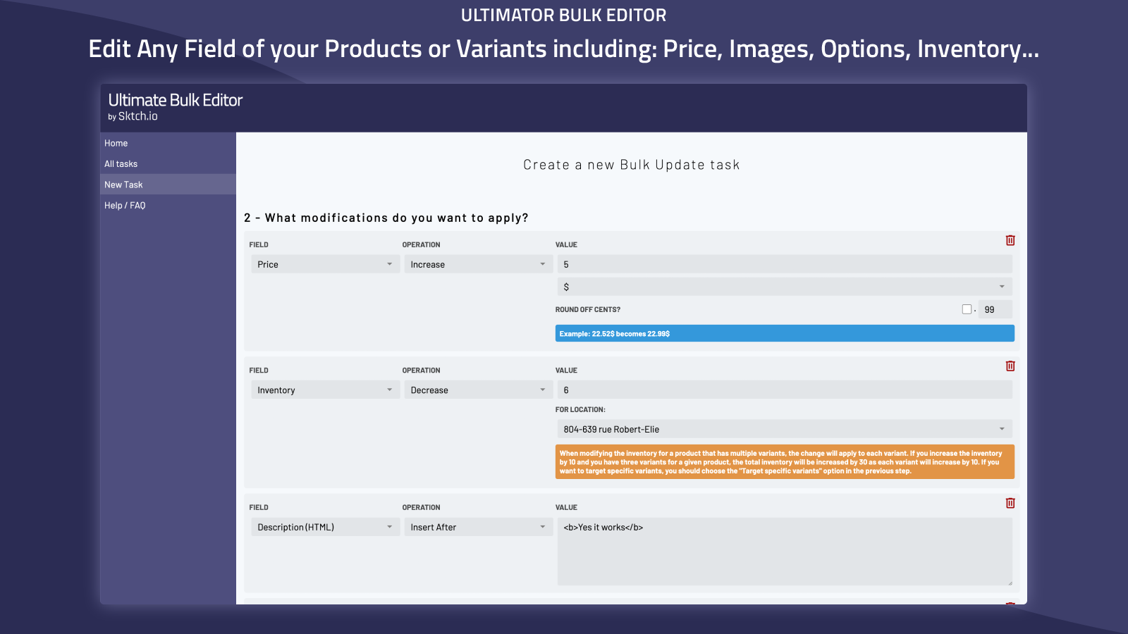Edit Any Field of your Products or Variants