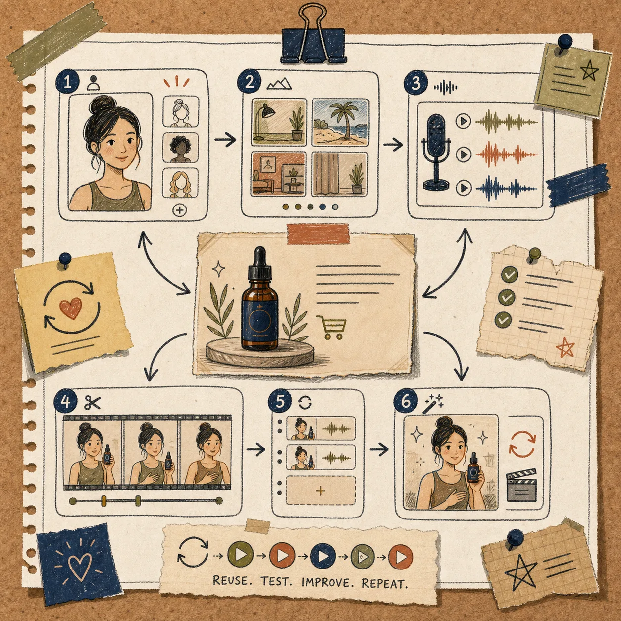 Hand-drawn reusable UGC project board