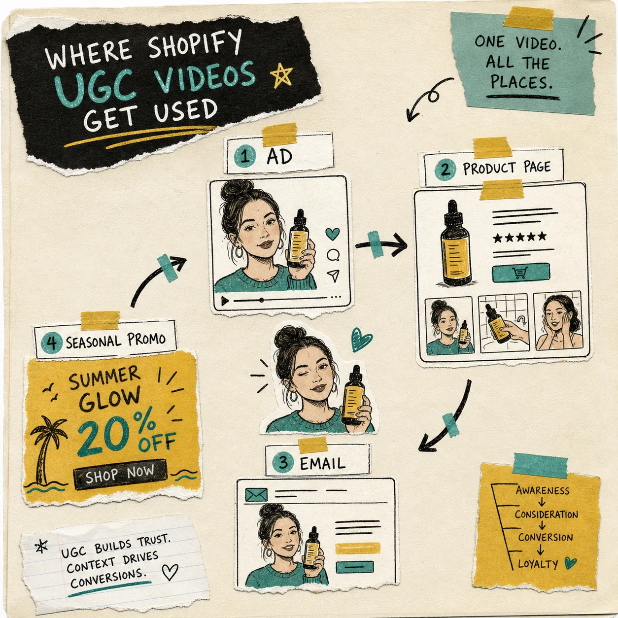 Where Shopify UGC videos get used