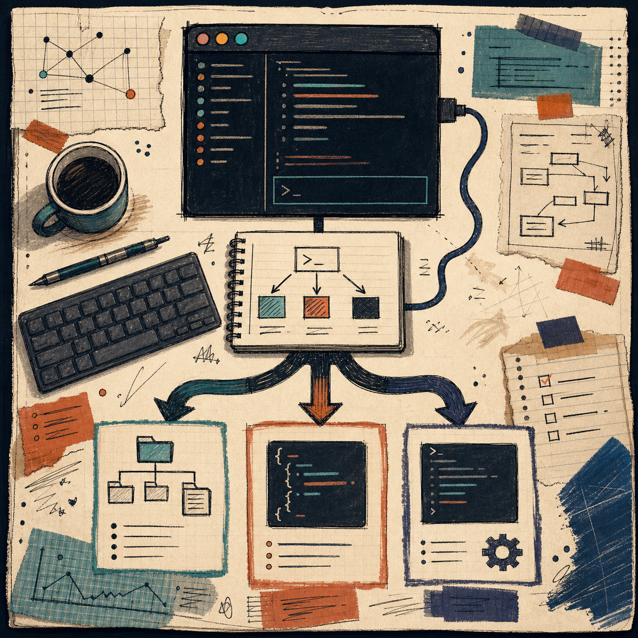 Multi-panel illustration of local dash-p use cases