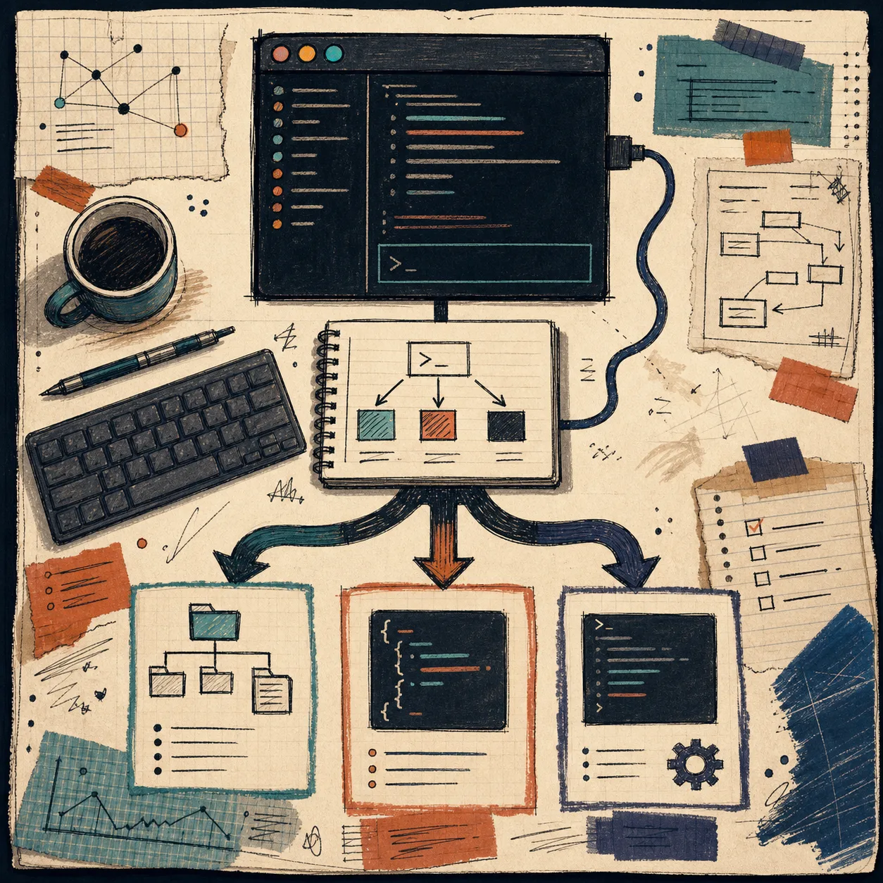 Multi-panel illustration of local dash-p use cases