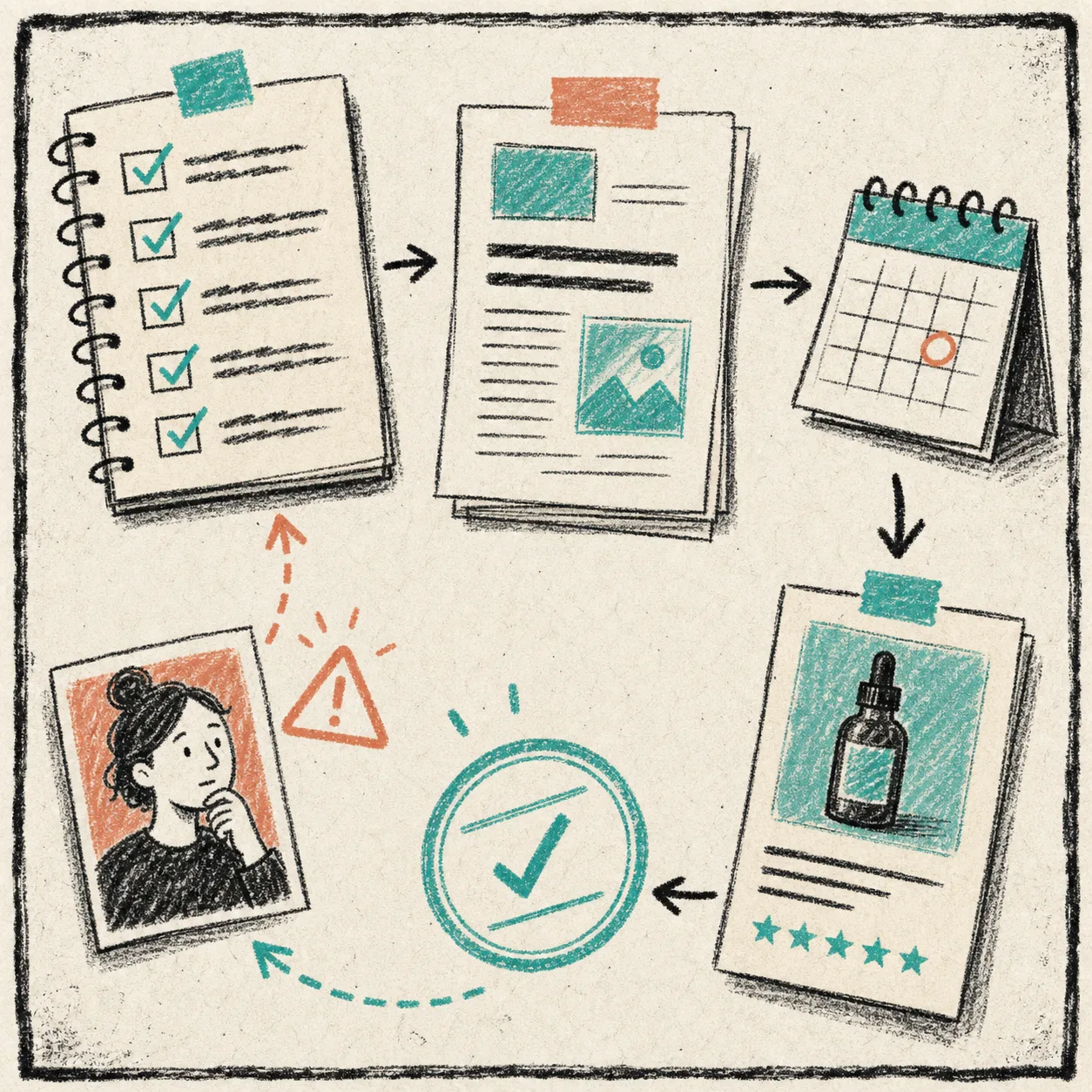 Checklist and decision path for reviewing Shopify blog drafts