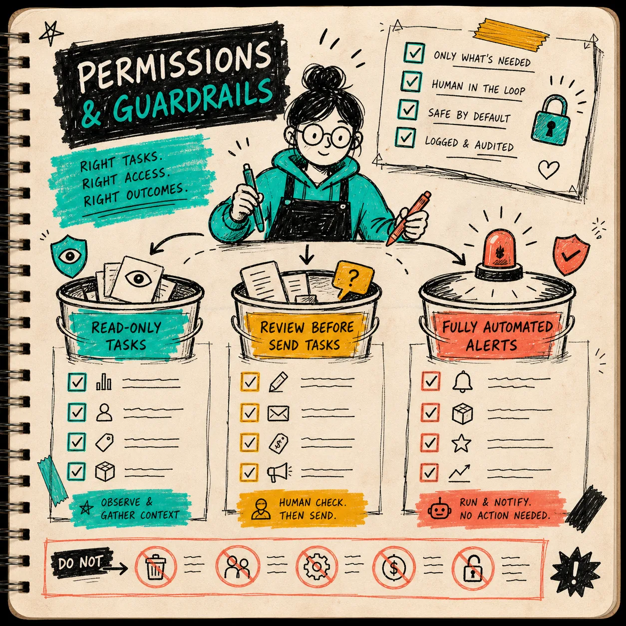 Permissions and guardrails for a Shopify AI agent