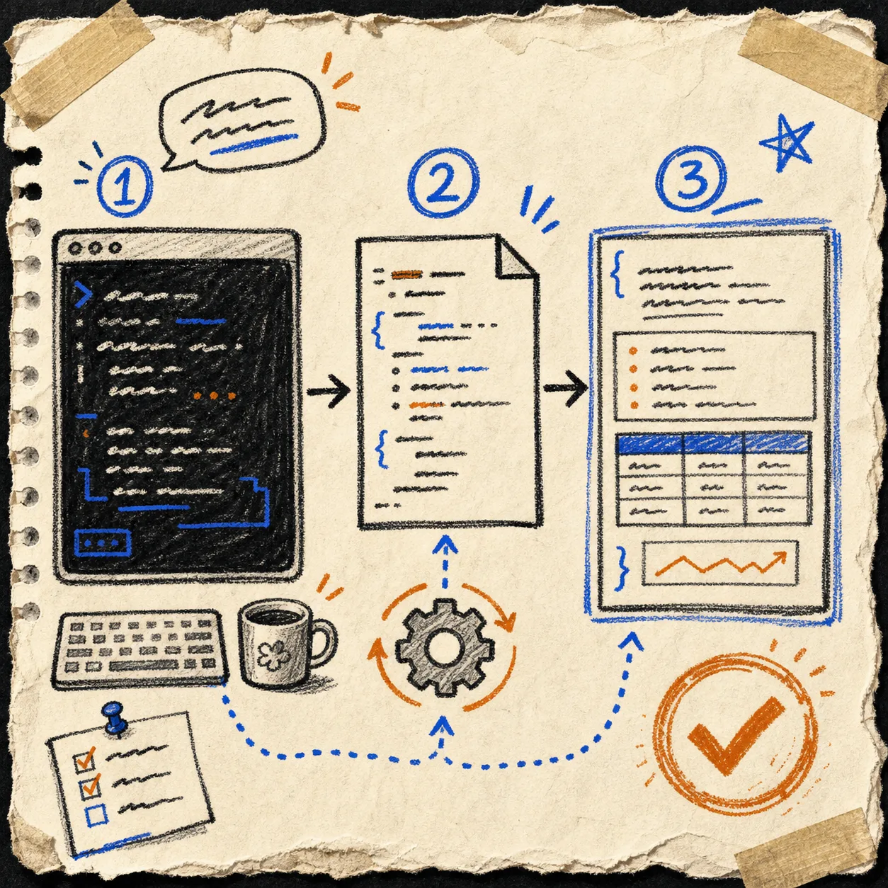 Workflow map from terminal prompt to structured output
