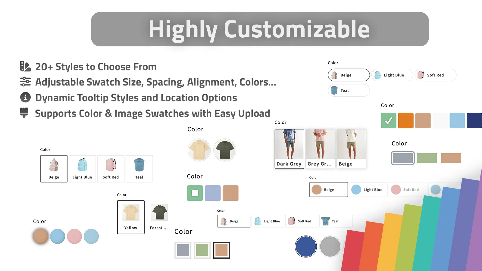 Highly customizable Shopify swatch controls