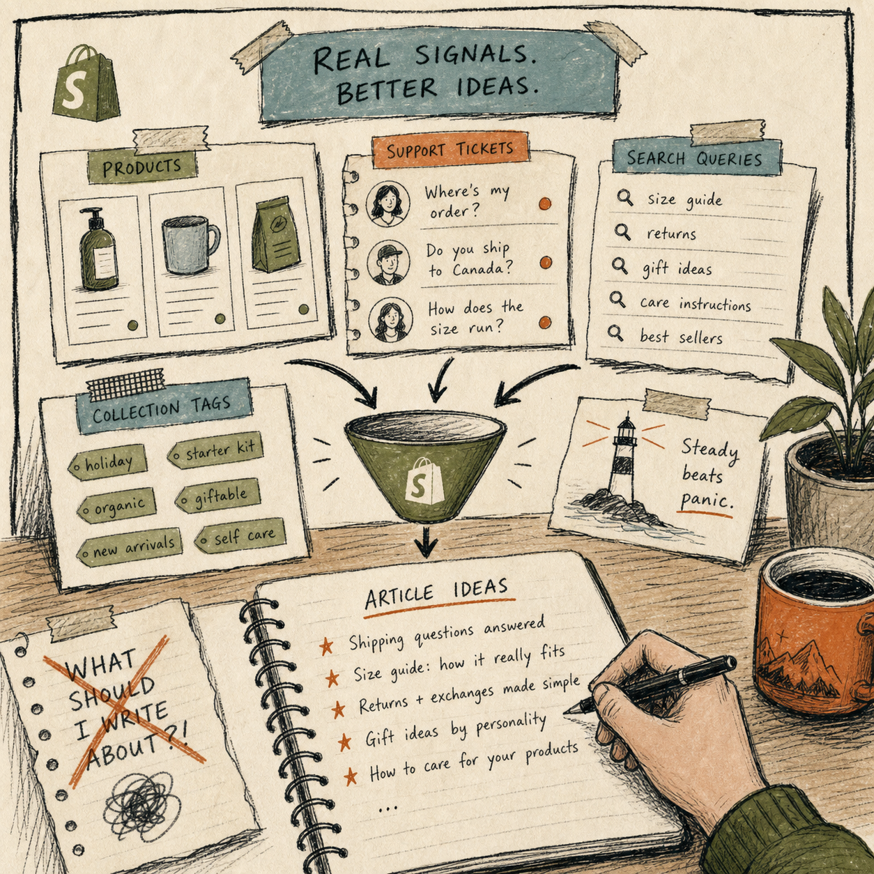 Real store signals feeding blog ideas