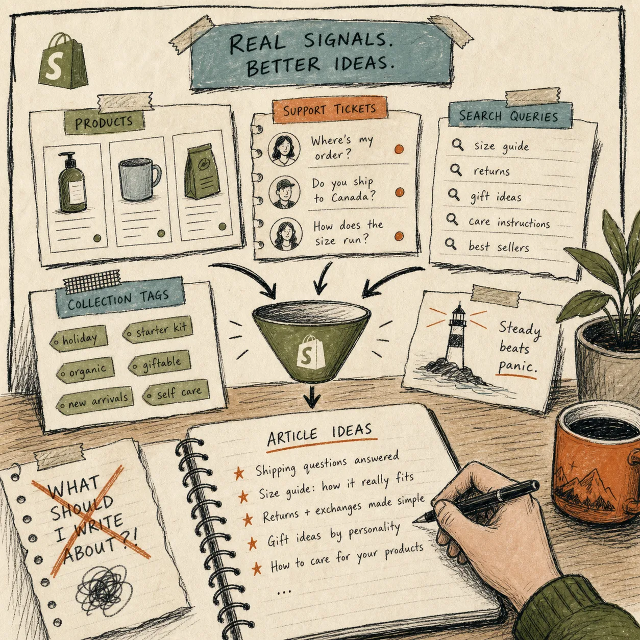 Real store signals feeding blog ideas