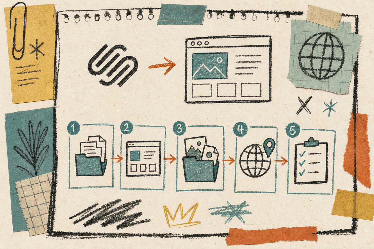 Hand-drawn migration decision board for Git, S3, and FTP
