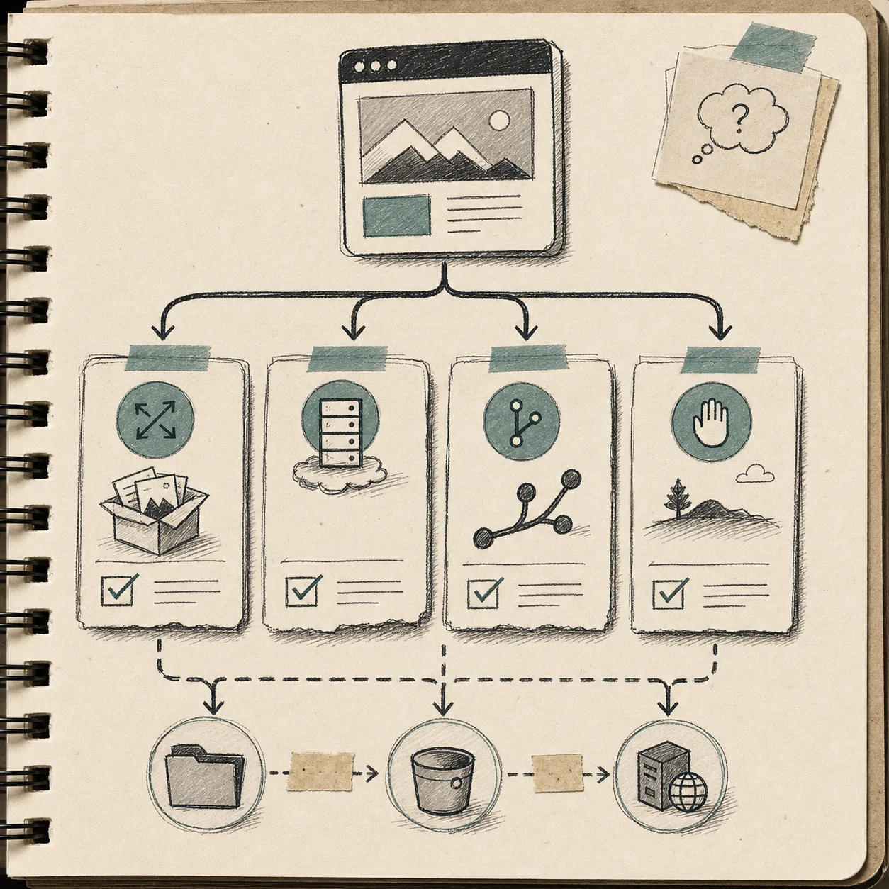 Notebook-style Framer export decision flow