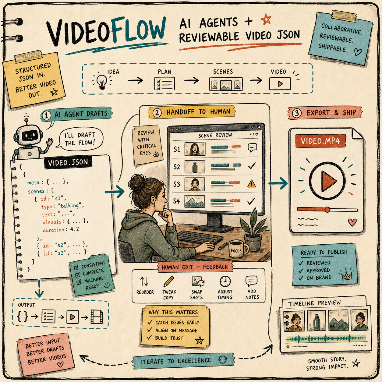 AI agent and human review handoff