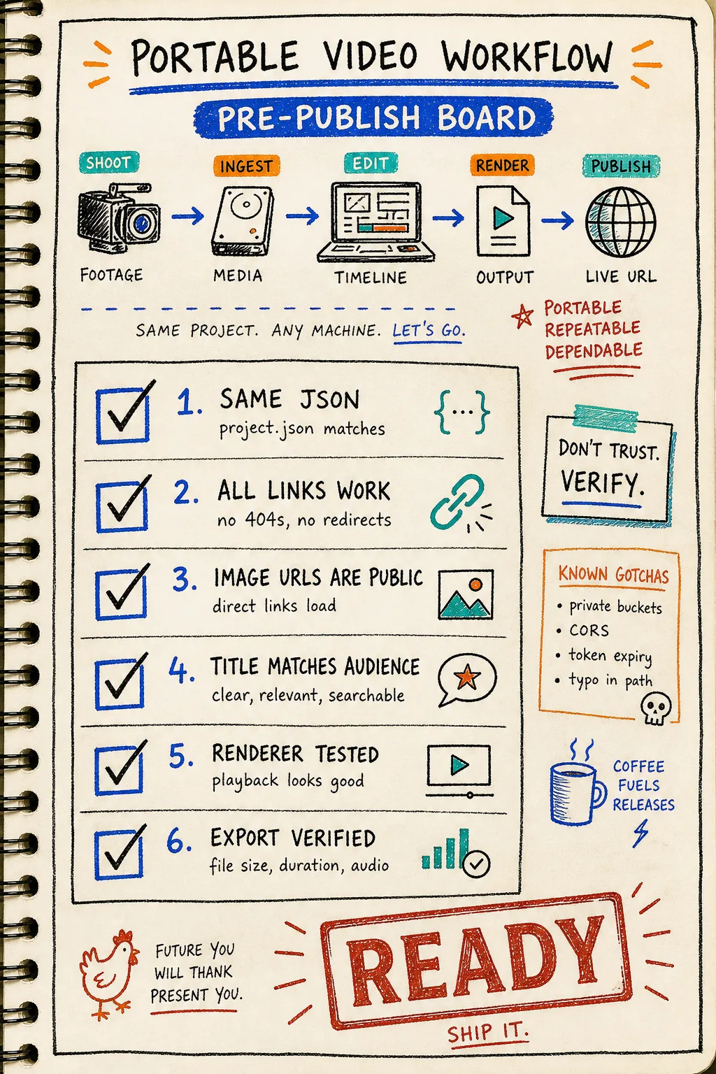 Portable video workflow checklist