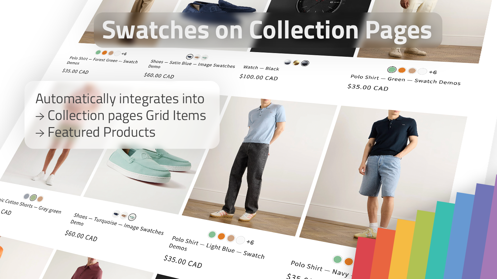 Collection pages with swatches