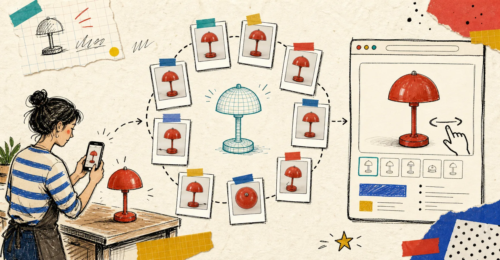 A merchant turns guided phone photos into an interactive Shopify 3D product model