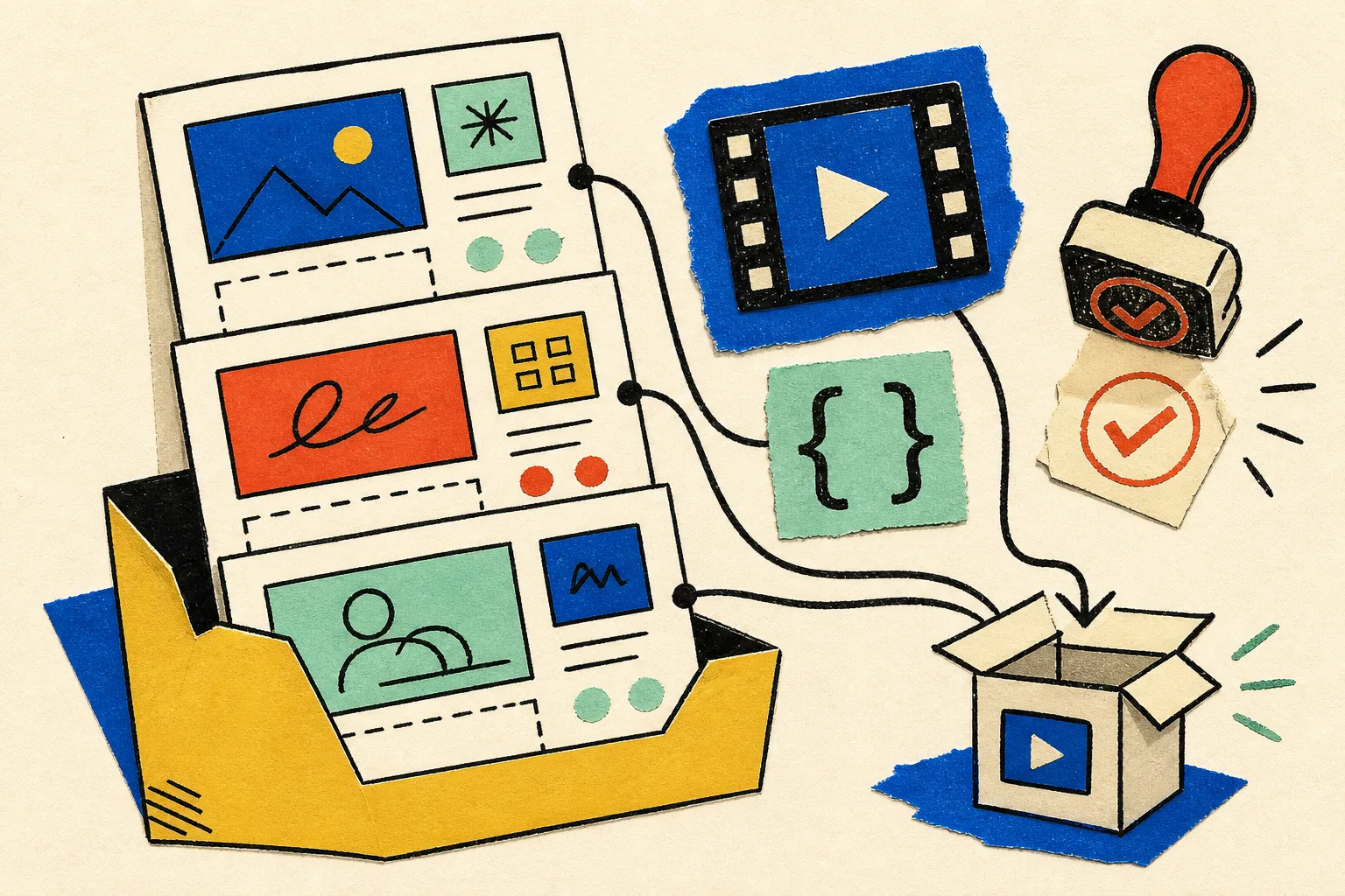 Reusable editable video template kit illustration