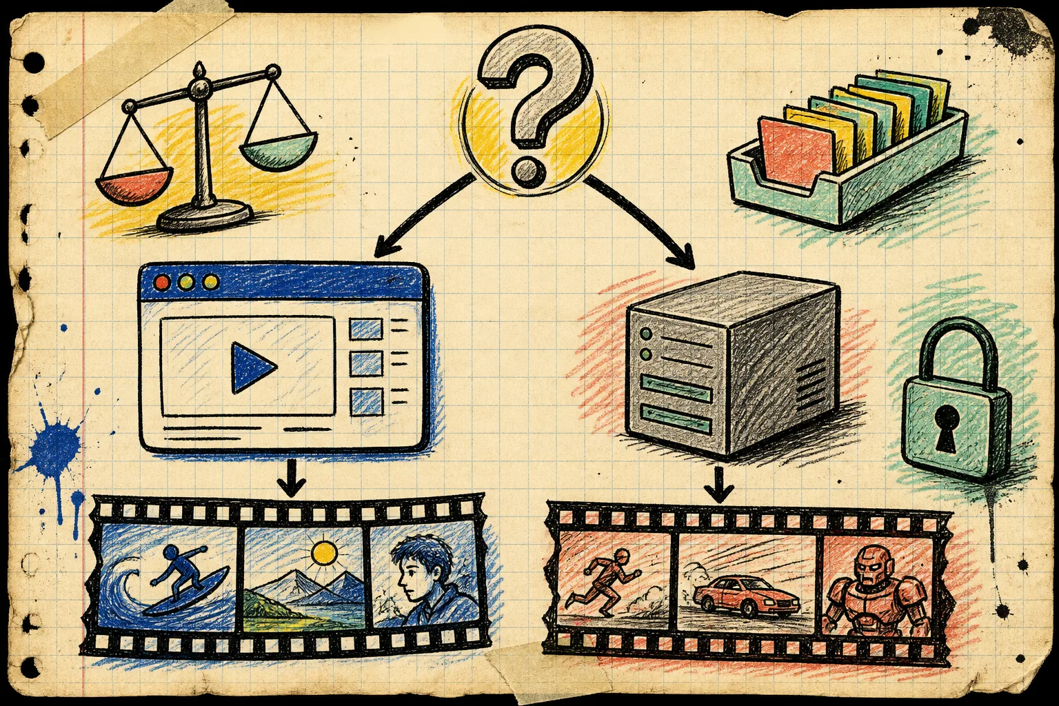 Hand-drawn browser versus server video rendering decision