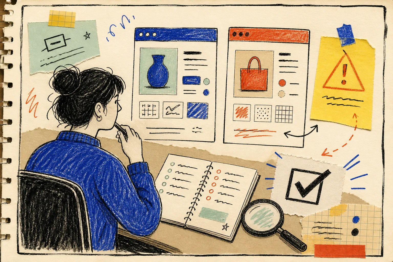 Hand-drawn publishing checkpoint
