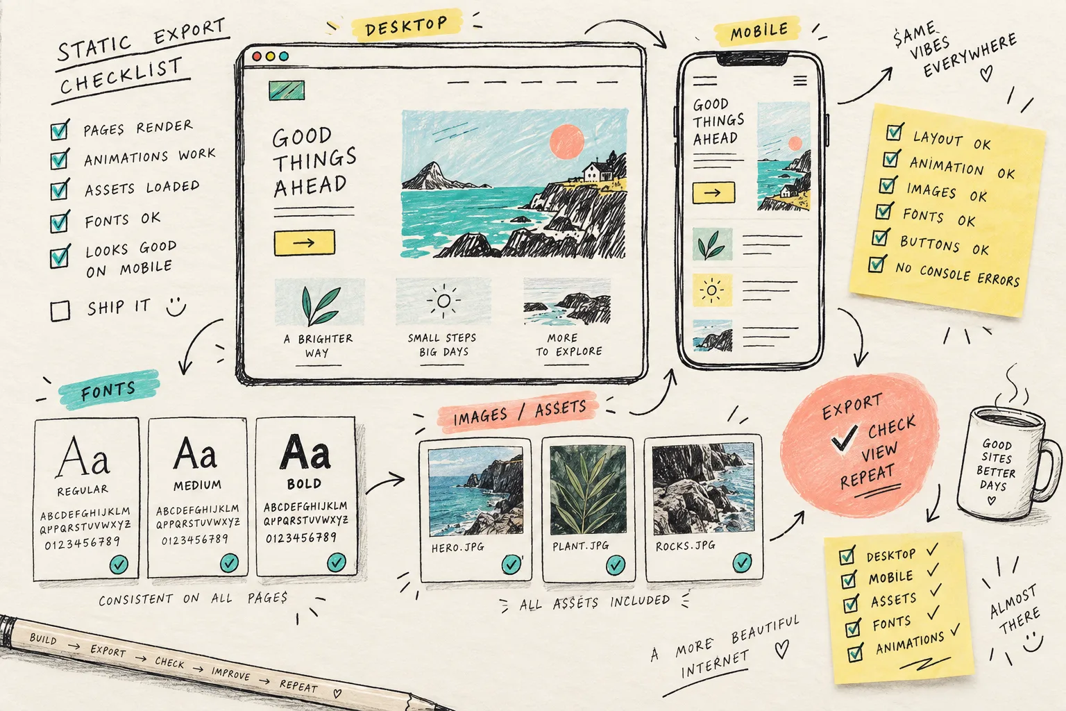 Framer static export quality checklist