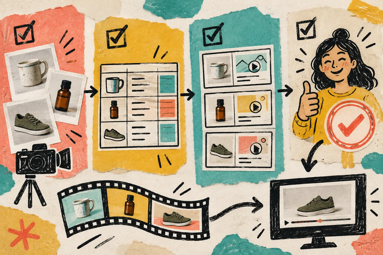 Hand-drawn product video workflow checklist