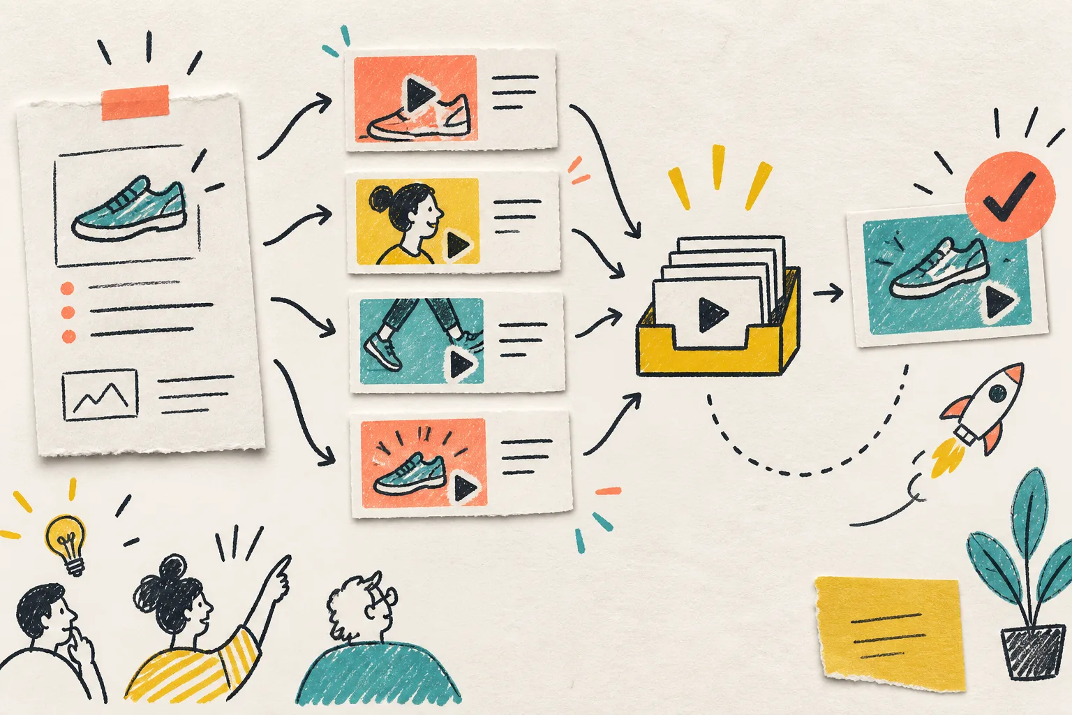 Product brief becoming a reviewable video queue