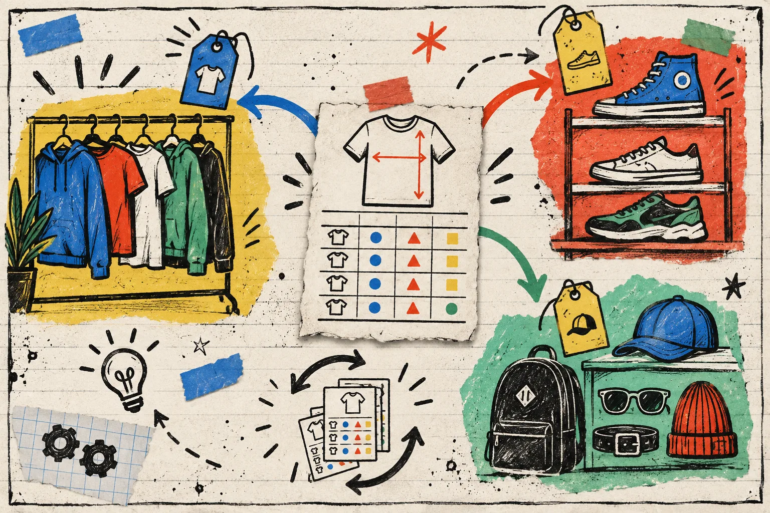 Reusable Shopify size chart assigned across product families