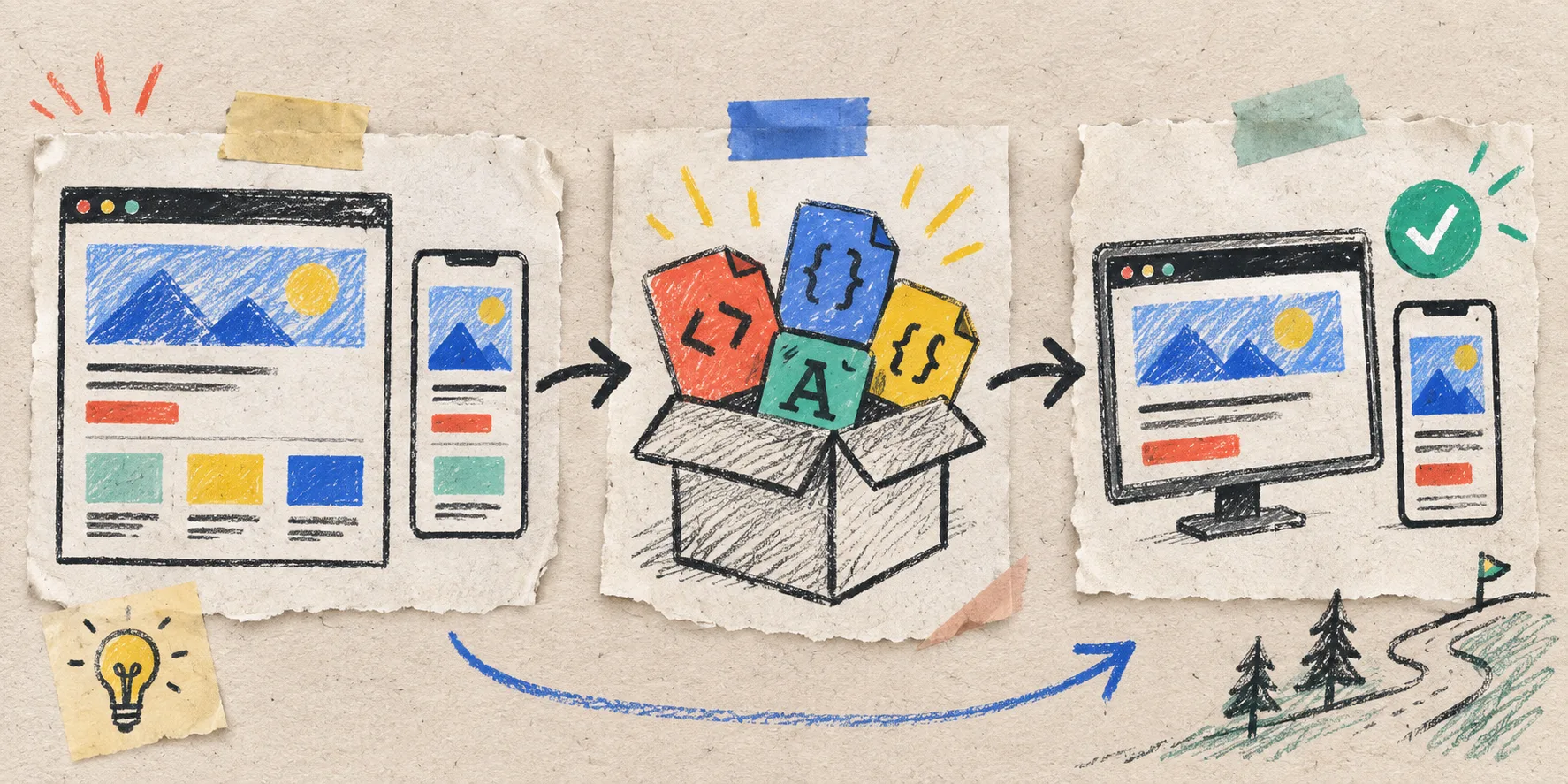 Hand-drawn Framer export to staging workflow