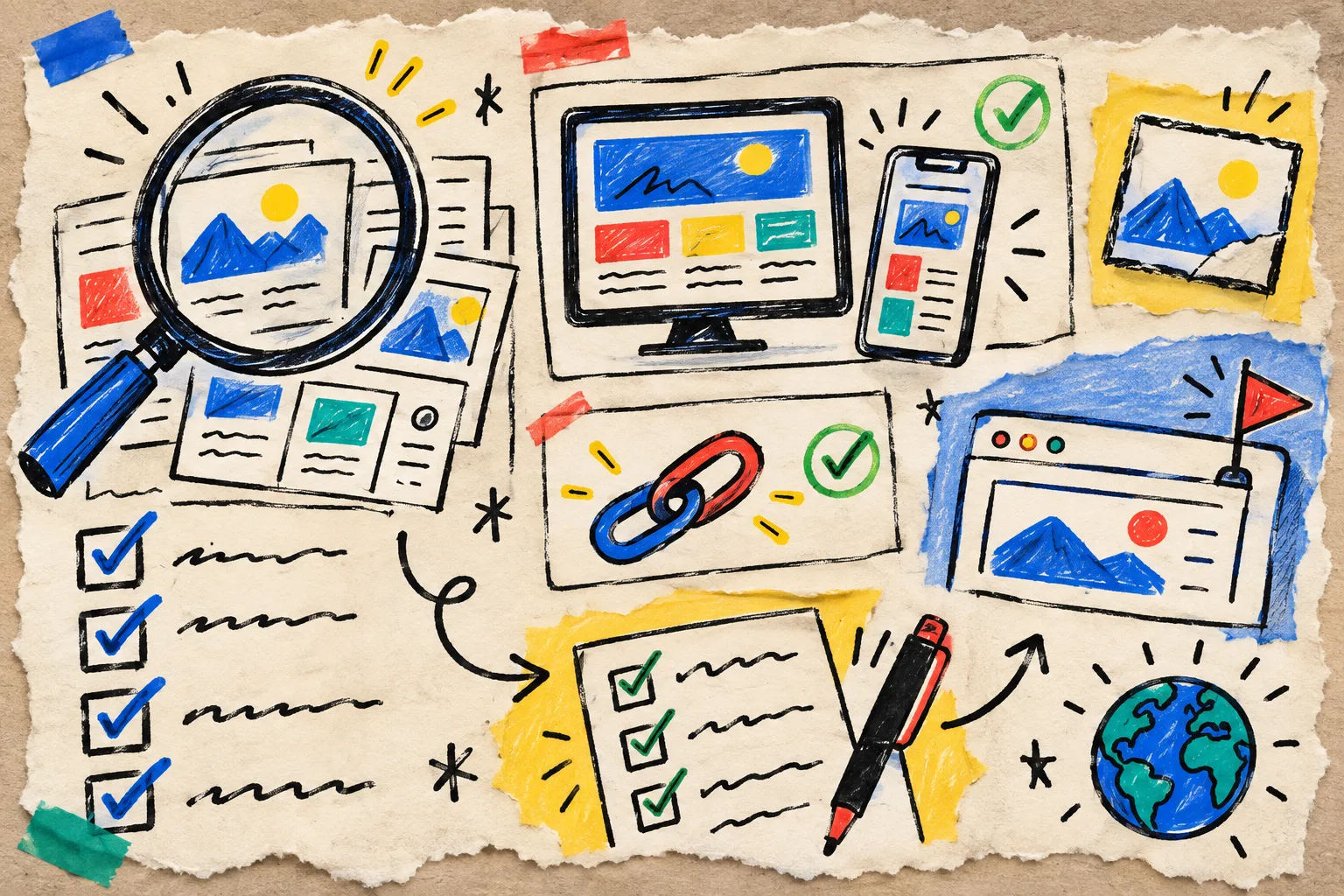 Hand-drawn Webflow export quality assurance checklist
