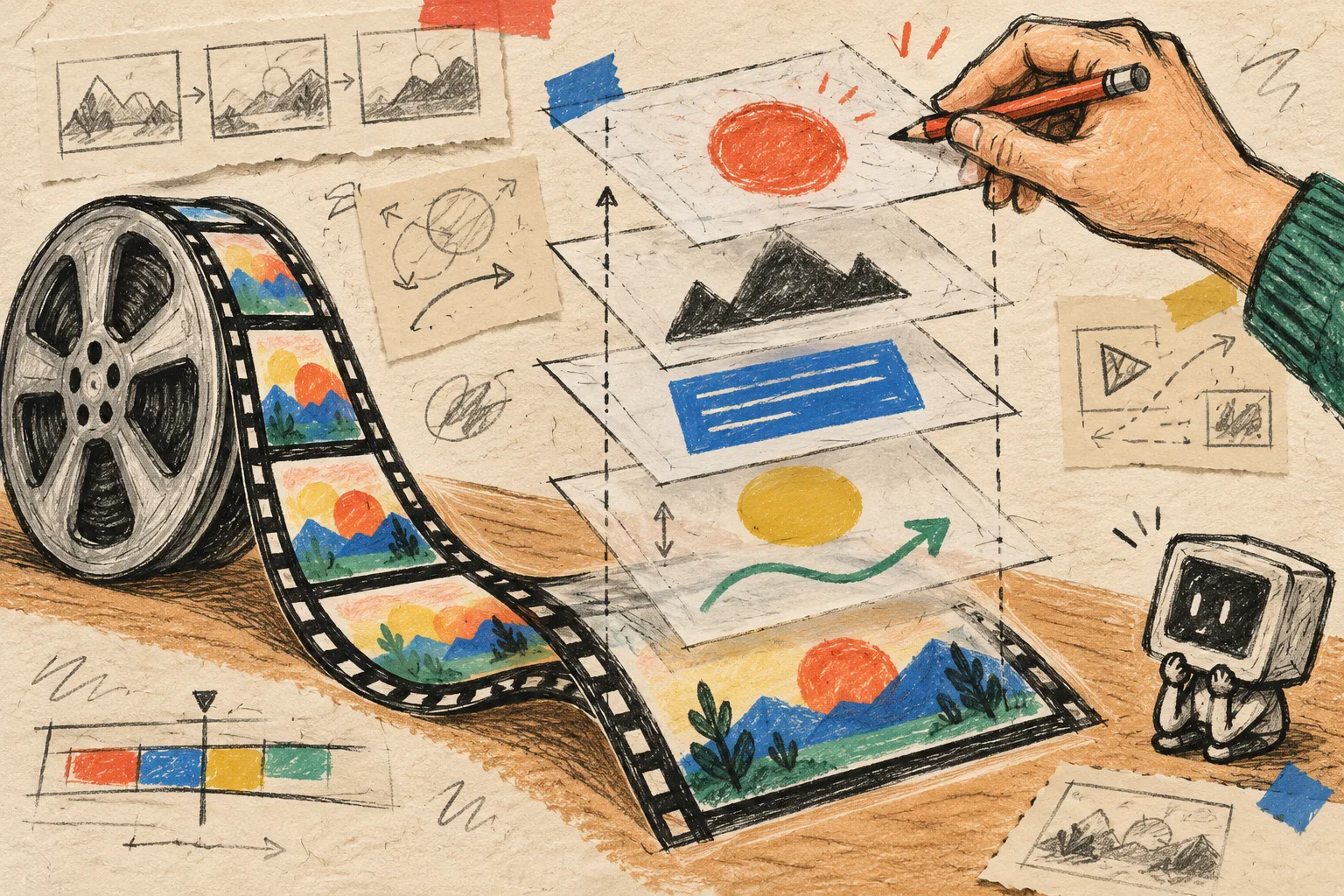 Editable layered launch video document