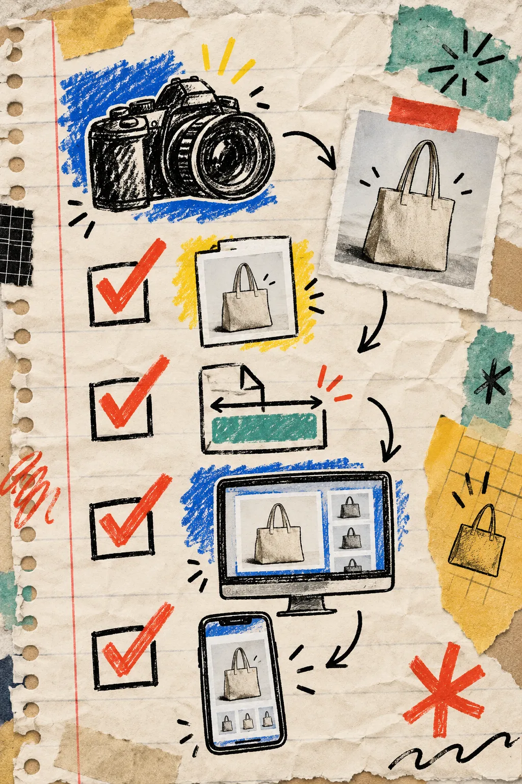 Hand-drawn image publishing checklist