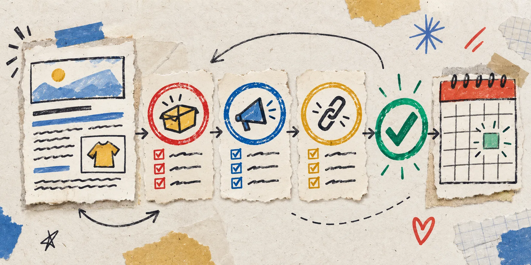 Hand-drawn review gate before recurring Shopify blog publishing