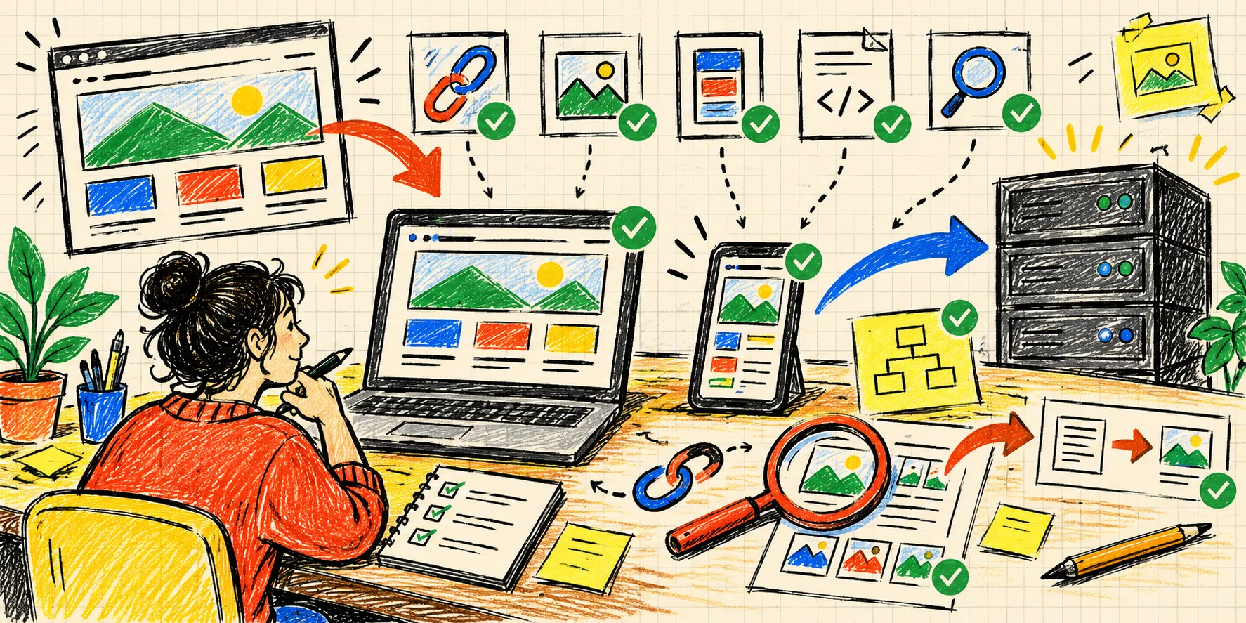Contrôle dessiné à la main d’un site statique sur plusieurs appareils