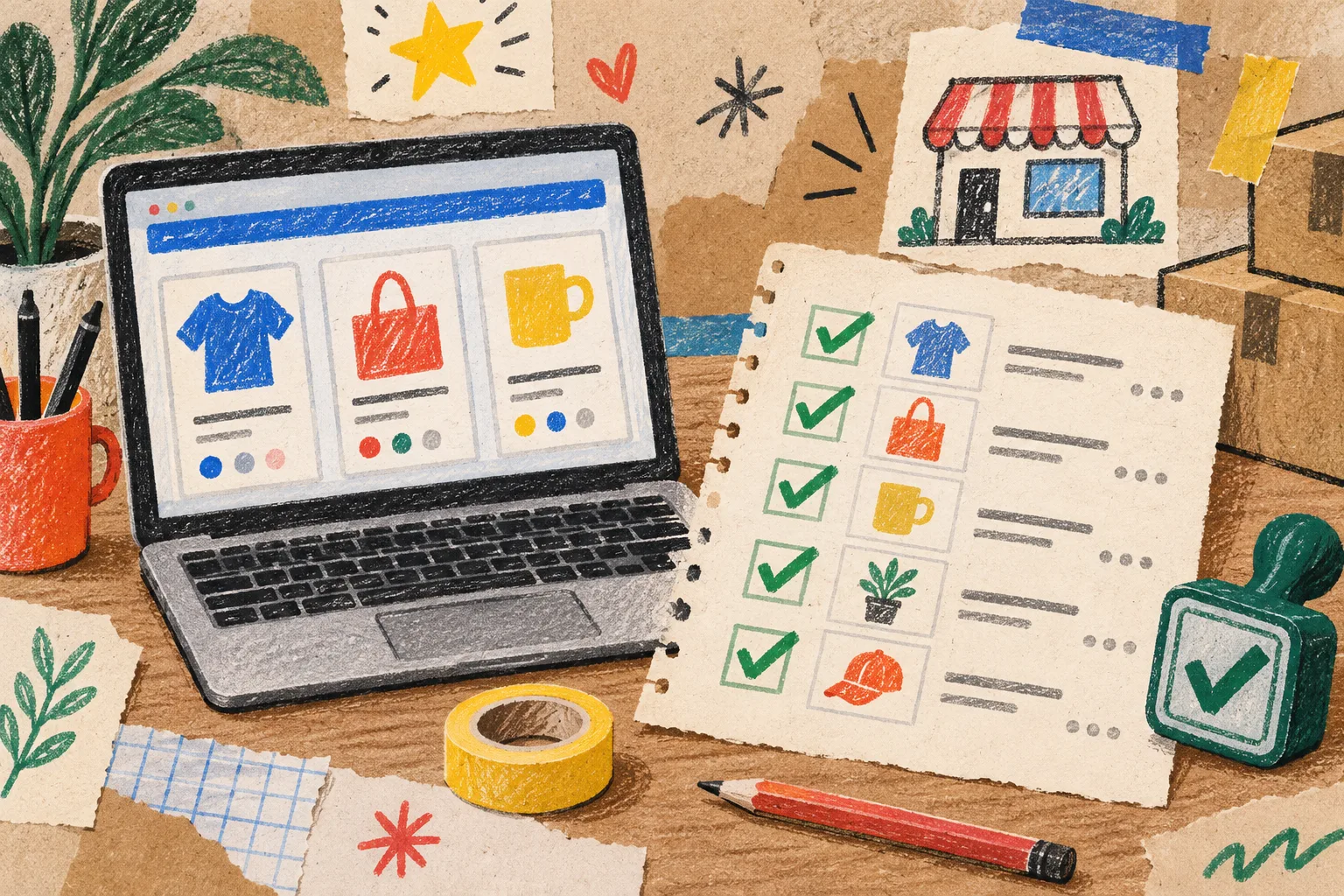 Hand-drawn final Shopify product import checklist
